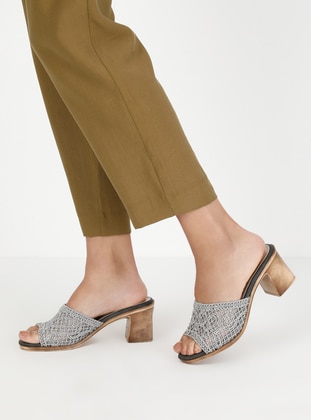 Gray - Sandal - Slippers - Liman Ayakkabı