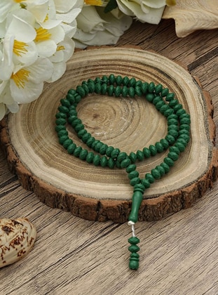 Rosary Tasbih Prayer Bead Crystal Cut - Green