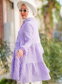 Lilac - Checkered - Point Collar - Tunic