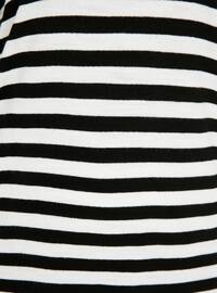Black - Stripe - Crew neck - Knit Dresses