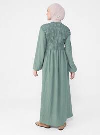 Green Almond - Green - Crew neck - Unlined - Viscose - Modest Dress