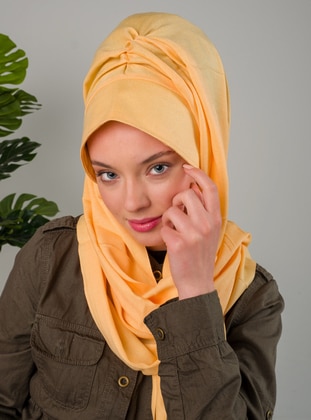 Yellow - Plain - Instant Scarf - AİŞE TESETTÜR