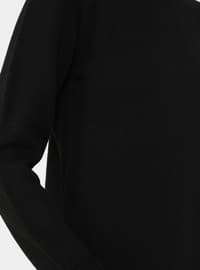 Black - Unlined - Polo neck - Knit Dresses
