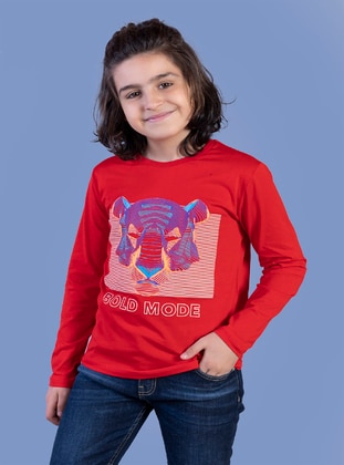 Red - Boys` T-Shirt - Toontoy