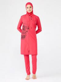 Coral - Unlined - Full Coverage Swimsuit Burkini