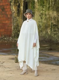 Oversized Knitwear Poncho Off White