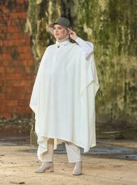 Oversized Knitwear Poncho Off White