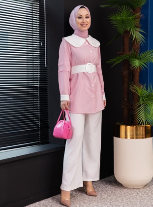 Pink - Unlined - Suit - Tofisa