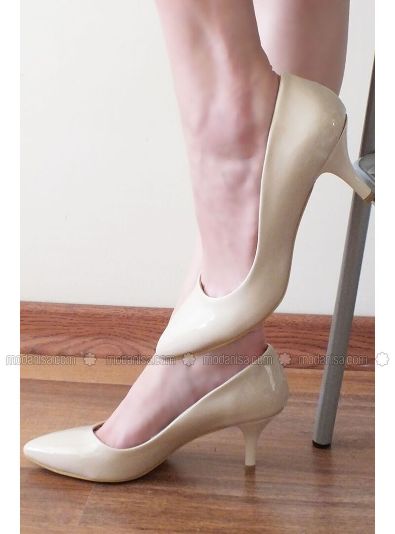 Resonate füzyon Perşembe  Kadın Ten Rugan Kısa Topuklu Stiletto Ayakkabı - Candy Ten - Ten Rengi