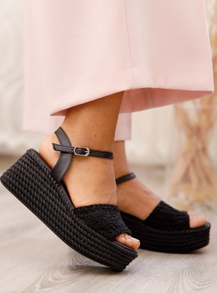 Black - Sandal - Moda Değirmeni