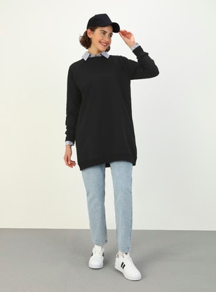 Basic Long Sweatshirt Black