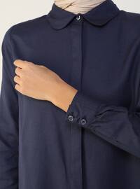 Navy Blue - Round Collar - Tunic