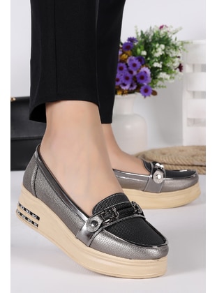 Silver - Flat Shoes - Ayakland