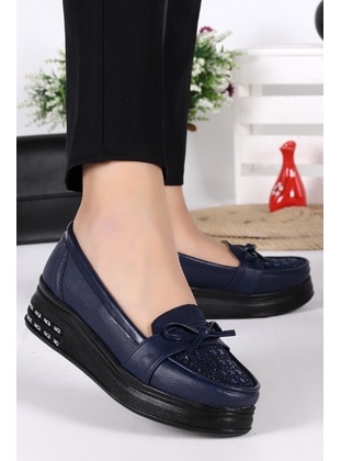 Navy Blue - Flat Shoes - Ayakland