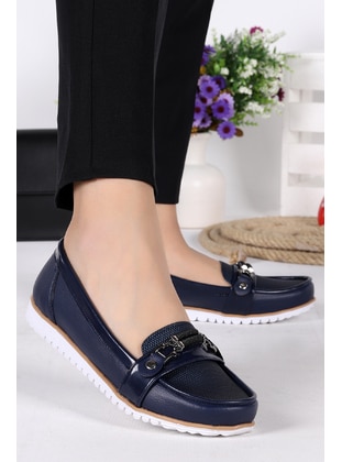 Navy Blue - Flat Shoes - Ayakland