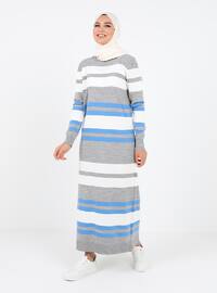 Ecru - Stripe - Unlined - Crew neck - Knit Dresses