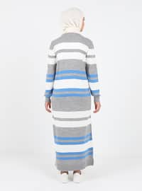 Ecru - Stripe - Unlined - Crew neck - Knit Dresses