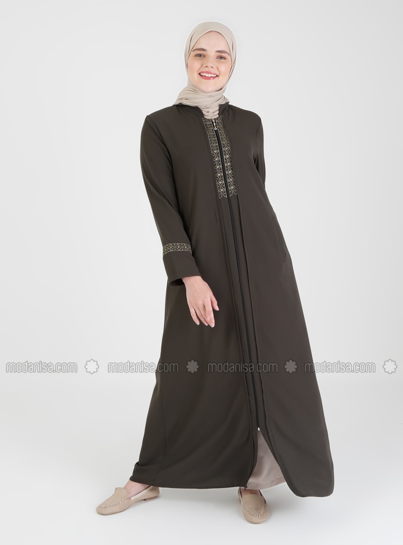  - Crew neck - Unlined - Plus Size Abaya