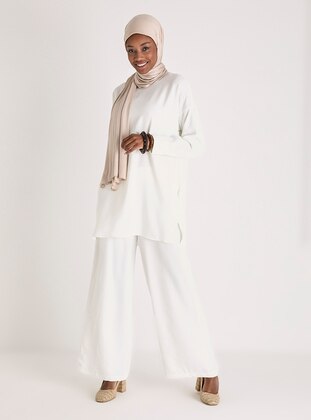 White - Unlined - Suit - Refka