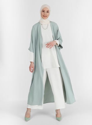 Half Sleeve Aerobin Abaya Abaya Waistcoat Nile Green