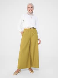 Olive Green - Cotton - Pants