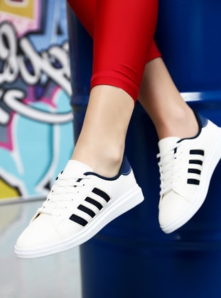 White - Navy Blue - Sport - Sports Shoes - Ayakkabı Outlet