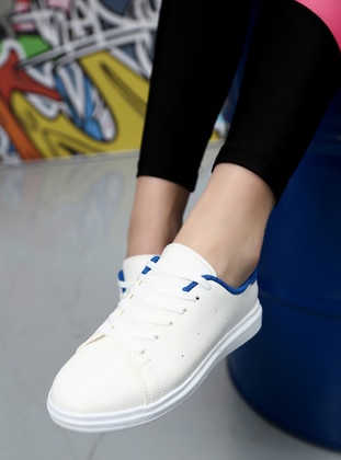 White - Blue - Sport - Sports Shoes - Ayakkabı Outlet