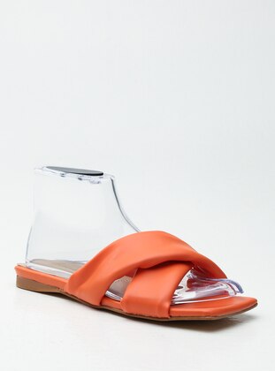 Orange - Sandal - Slippers - Ayakkabı Outlet
