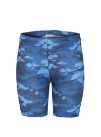Multi - Crew neck - Dark Navy Blue - Boys` Shorts