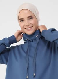 Polo neck - Light Navy Blue - Sweat-shirt