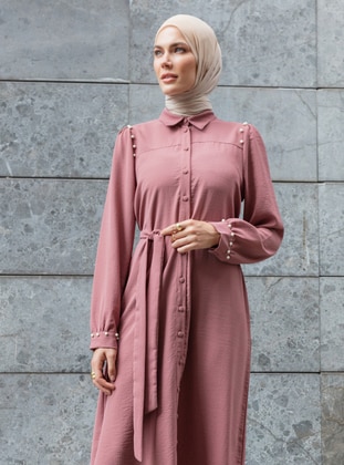 Dusty Rose - Point Collar - Unlined - Modest Dress - Refka