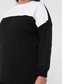 White - Black - Unlined - Cotton - Plus Size Suit