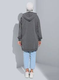 Hooded Long Sweatshirt Anthracite