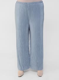 Ice Blue - Blue - Plus Size Pants