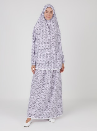 Tunic&Skirt Prayer Dress Set Daisy Purple