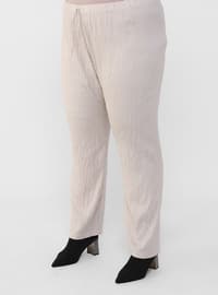 Beige - Plus Size Pants