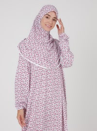Hijab&Dress Two Piece Prayer Set Daisy Red