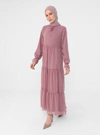- Crew neck - Fully Lined - Modest Dress