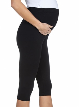 Black - Maternity Leggings - Luvmabelly