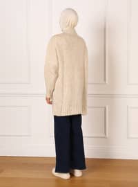 Knit Cardigan with Pockets - Pearl White - Casual