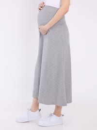 Gray - Unlined - Maternity Skirt