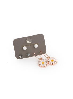 Daisy Design Earrings Rose Gold Color Color
