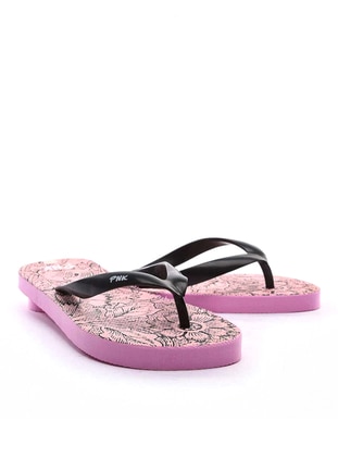 Pink - Sandal - Slippers - Ayakkabı Outlet