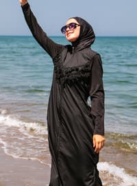Burkini Full Covered Swimsuit Black