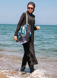 Burkini Full Covered Swimsuit Black