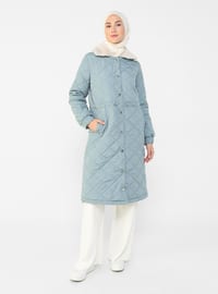 Blue - Fully Lined - Point Collar - Coat