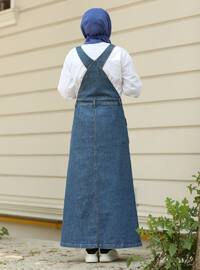 Dark Blue - Denim - Skirt Overalls