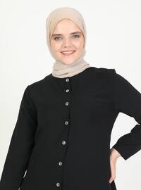 Button Detailed Tunic Black