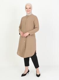 Button Detailed Tunic Mink