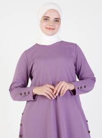 Lilac - Crew neck - Unlined - Plus Size Suit